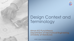 Design Context and Terminology - Machine Elements