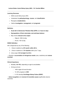 Acute Kidney Injury (AKI) Lecture Notes by Dr. Caroline Milton