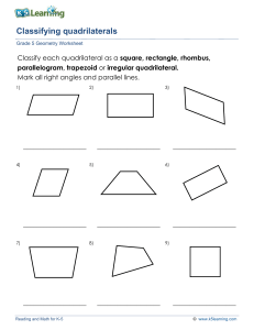 Grade 5 Geometry Worksheet: Classifying Quadrilaterals