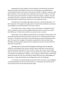 Debate Speech: UK Reparations to Former Colonies