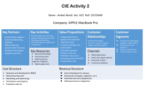 Apple MacBook Pro Business Model Canvas Analysis