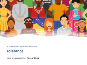 Tolerance: Accepting and Respecting Differences