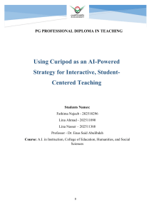 Curipod AI-Powered Teaching Strategy for Student-Centered Learning