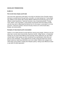How Social Class Shapes Youth Taste - Sociology Presentation