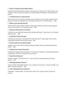 Physical Education Safety & Fitness Study Guide