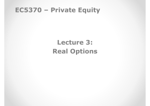 Private Equity Lecture 3: Real Options