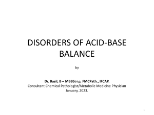 Disorders of Acid-Base Balance Lecture