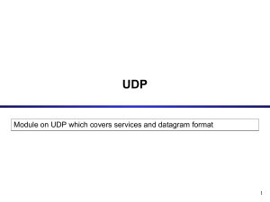 UDP Module: Services and Datagram Format