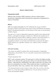 Doctors Without Borders: History, Principles, and Operations