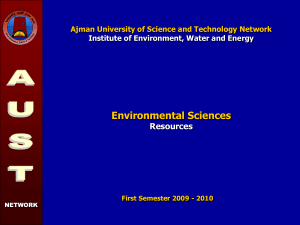 Environmental Sciences Resources Lecture Notes (2009-2010)