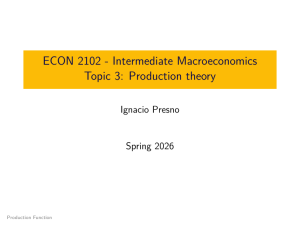 Intermediate Macroeconomics: Production Theory Lecture Notes