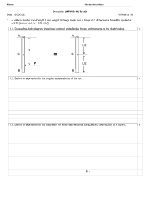 Dynamics Test 2 MTHV2111 Exam Questions
