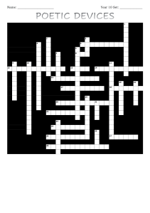 Poetic Devices Crossword Puzzle for Year 10