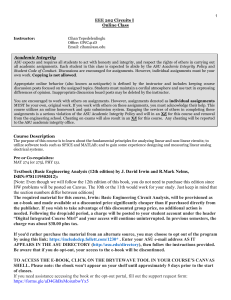 EEE 202 Circuits I Syllabus - ASU Online Course