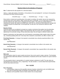 Reaction Orders for Iodination of Propanone Lab Experiment