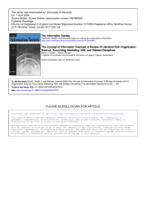Information Overload: A Literature Review Across Management Disciplines