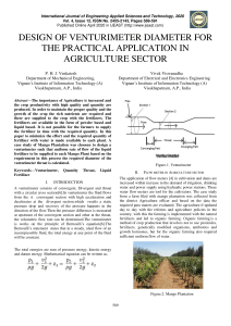 Venturimeter Design for Agricultural Applications