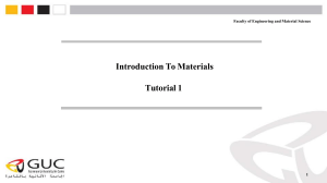 Introduction to Materials Tutorial 1