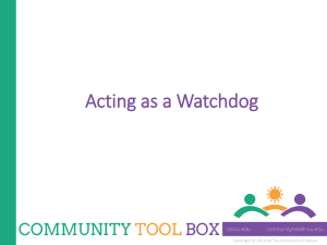 Acting as a Watchdog: Community Tool Box Guide