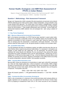 Risk Assessment of PPCPs in Indian Waters: Human Health & Ecological