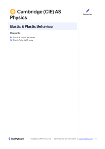 Cambridge AS Physics: Elastic & Plastic Behaviour