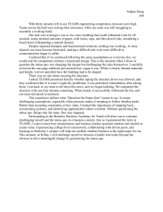 Engineering Competition Essay: Questioning the Status Quo