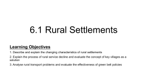6.1 Rural Settlements: Learning Objectives & Key Concepts