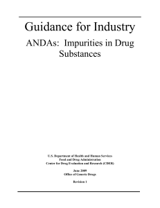 FDA Guidance: Impurities in Drug Substances for ANDAs