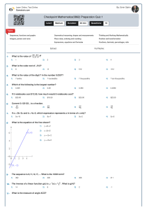 Checkpoint Math Quiz 1: Medium Level 18 Questions