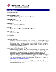 HUMR-1058 Strategic HR Planning Course Outline