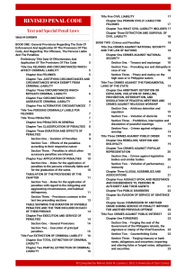 Revised Penal Code Philippines Table of Contents