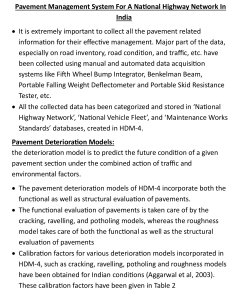 Pavement Management System for India's National Highway Network