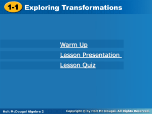 1-1 Exploring Transformations - Algebra 2 Lesson