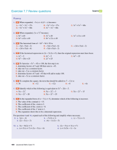 Jacaranda Maths Quest 10 Exercise 7.7 Review Questions