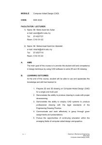 Computer Aided Design (CAD) Course Module DDA 3023