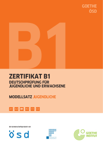 Goethe-Zertifikat B1 Modellsatz f&uuml;r Jugendliche