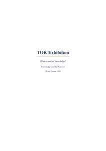 TOK Exhibition: What Counts as Knowledge?
