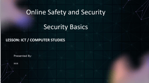 Online Safety and Security Lesson Plan