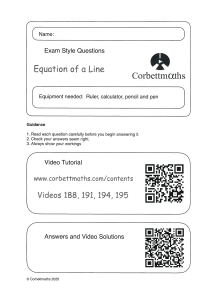 Equation of a Line Exam Questions