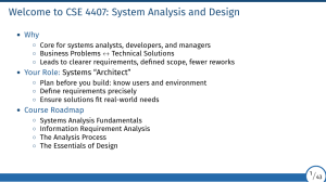CSE 4407: System Analysis and Design Coursebook