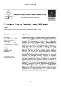 Educational Program Evaluation Using CIPP Model