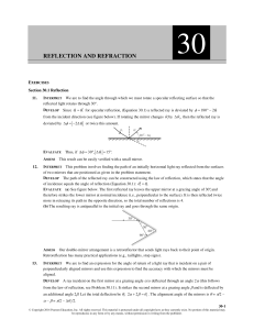 Light Reflection and Refraction Worksheet