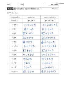 Ejercicios de oraciones causativas-pasivas en japon&eacute;s