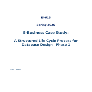 IS-613 E-Business Database Design Case Study Phase 1