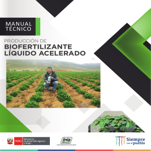 Manual T&eacute;cnico: Producci&oacute;n de Biofertilizante L&iacute;quido Acelerado