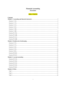 Financial Accounting Exercises Solutions Workbook