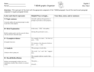 T-BEAR Graphic Organizer for English I Writing