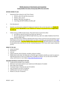BIO102 Lab 9: Plant Stomata and Transpiration Guide