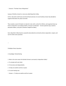 Bayanihan Valley Community Scenario Worksheet