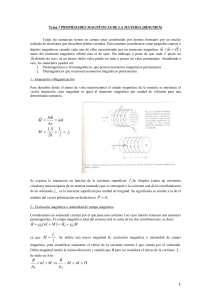 Propiedades Magn&eacute;ticas de la Materia: Resumen